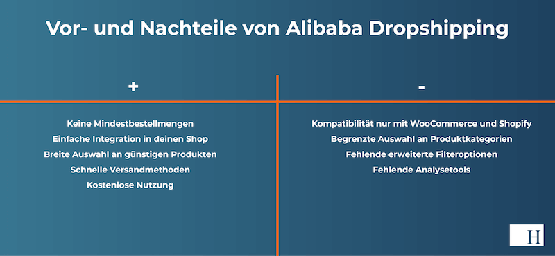 Vor - und Nachteile von Alibaba Dropshipping