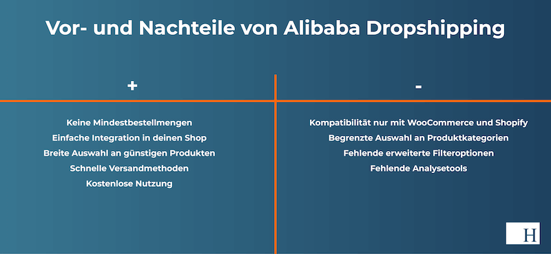 Alibaba Dropshipping Vor- und Nachteile